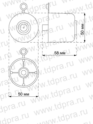 Опора регулируемая (Американка) ОШ-50х47 черная  (Изображение 2)