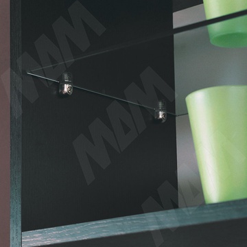 PEKI Полкодержатель с фиксатором для стеклянных полок толщиной 4-10 мм, никель, 3020 52 PE