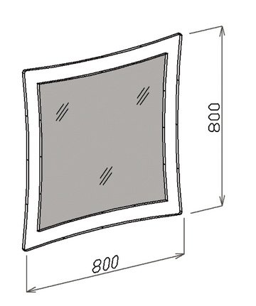 Зеркало Атлантида Белый глянец 0,8х0,8х0,04  (Изображение 2)