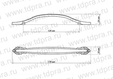 Ручка-скоба 128мм бронза RS-011-ВА (Изображение 2)