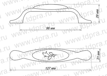 Ручка-скоба  96мм дубок AR 19 UP-96 MLK2.300  (Изображение 2)