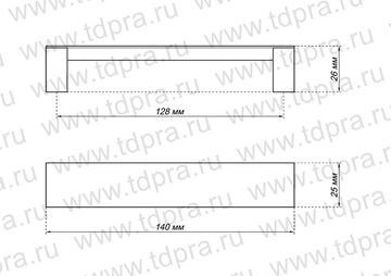Ручка-скоба 128мм, алюминий , S-4060-128 OX% (Изображение 2)