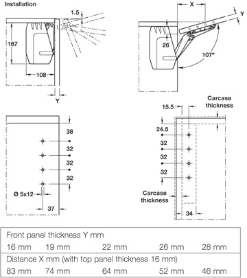 Подъемный механизм  Free flap 3.15, 372.91.731, высота фасада 350-650 мм, вес 3,4-14,3 кг , белый (Изображение 4)