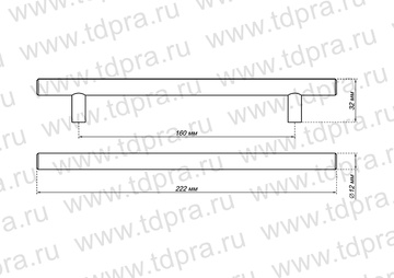 Ручка-рейлинг 160мм бронза R -3020-160 ВА (Изображение 2)
