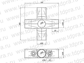 Соединение крестообразное R45.50 (Z024В), хром (Изображение 3)