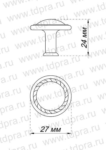 Ручка-кнопка ст.бронза L-1194 (Изображение 3)