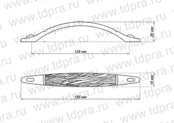 Ручка-скоба 128мм бронза RS-025-128 ВА (Изображение 2)