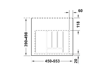 Лоток 553*498 мм для столовых приборов белый 556.46.707 (Изображение 2)