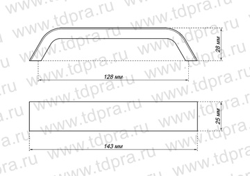Ручка-скоба, 128мм, алюм. S-4080-128 OX (Изображение 2)