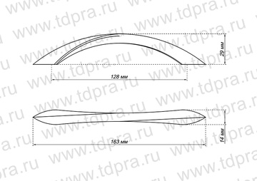 Ручка-скоба 128мм бронза S-2181-128 BA (Изображение 2)