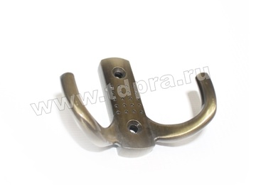 Крючок двухрожковый стар.золото Z341/300  (Изображение 1)