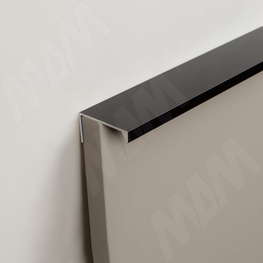 1м. профиль pr. профиль-ручка врезная для фасада 18мм, черный матовый (краска), l-3000мм. арбитон профили и пороги. уплотнитель для камеры полаир.