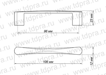 Ручка-скоба, 96мм, мат.хром, S-4000-96 SC (Изображение 2)