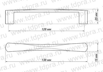 Ручка-скоба, 128мм, мат.хром, S-4001-128 SC (Изображение 2)