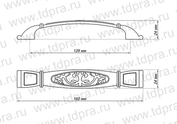 Ручка-скоба 128мм бронза RS-060-128 OAB (Изображение 2)