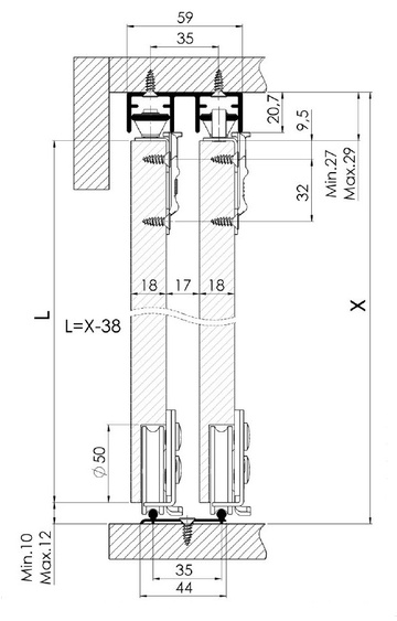 Направляющая 006-02 SKM80AY низ+верх 3м (Изображение 2)