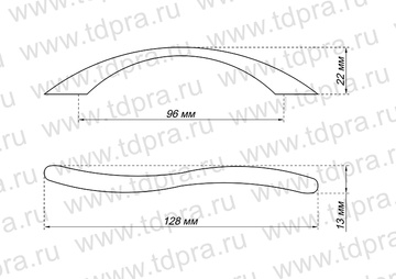Ручка-скоба, 96мм, мат.хром, S-2170-96 SC (Изображение 2)