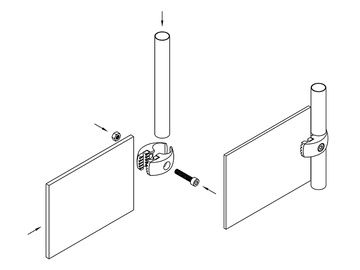 Крепеж для панелей из ДСП и стекла односторонний R 7.120 G01, хром (Изображение 3)