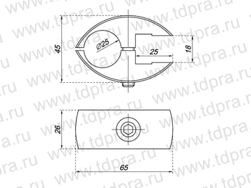 Крепеж для панелей из ДСП и стекла односторонний R 7.120 G01, хром (Изображение 4)