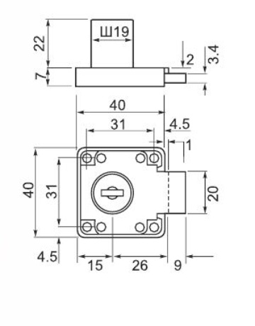 Замок CL 138-22 без ответки  (Изображение 2)