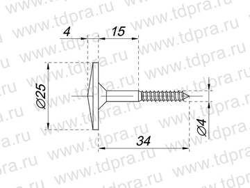Шуруп для зеркал 1" 25мм (Изображение 2)