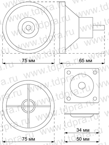 Опора Грибок А008 d=74.h=70 черная (Изображение 2)