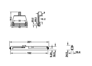 Демпфер амортизатор для мягкого задвижения ящиков серый 432.13.509 (Изображение 2)
