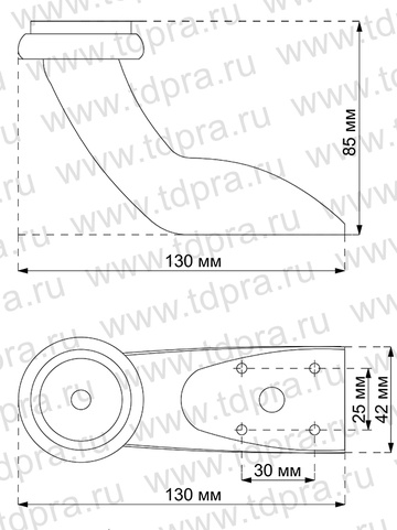 Опора 90мм хром  AD-712-100.80G05 (Изображение 2)