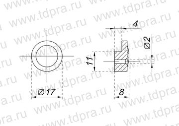 Зеркалодержатель пластиковый 4мм белый (Изображение 2)