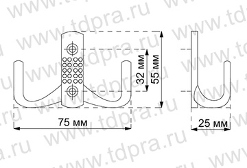 Крючок двухрожковый золото Z341.300G3  (Изображение 2)