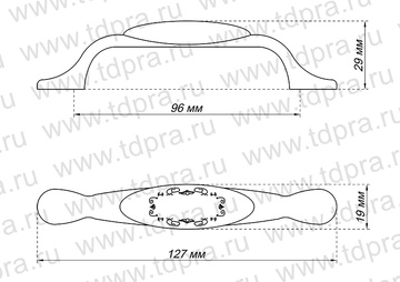 Ручка-скоба  96мм золото АR 19UP MLK3.300 (Изображение 2)
