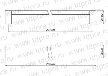 Ручка-скоба, 224мм, алюм. S-4060-224 OX (Изображение 2)