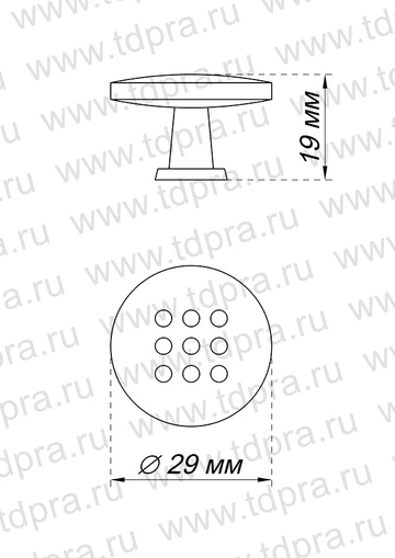 Ручка-кнопка хром, RC011 CP4 (Изображение 3)