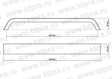 Ручка-скоба, 224мм, алюм. S-4080-224 OX (Изображение 2)