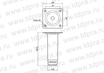 Ножка h100мм d30, хром (Изображение 2)