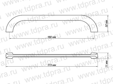 Ручка-скоба 160 мм сатин никель,мод.185 RZE185Z.160SN  (Изображение 2)