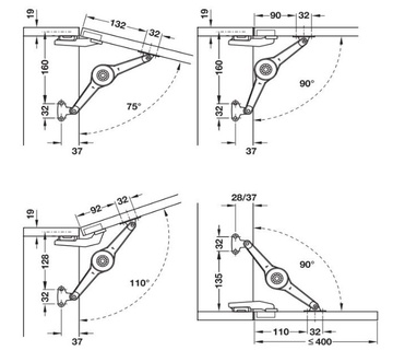Механизм Huwilift Стандарт с креплением 373.66.500 (Изображение 3)