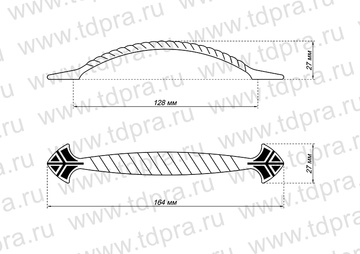 Ручка-скоба 128мм бронза RS-022-128 ВА (Изображение 2)