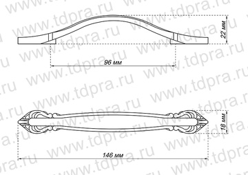 Ручка-скоба  96мм бронза RS-011-ВА (Изображение 2)