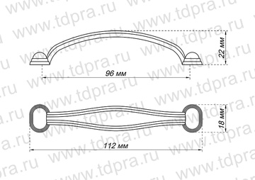 Ручка-скоба  96мм ст.бронза AR-10/96 G04 (Изображение 2)