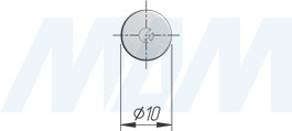 Размеры ответной планки D10 с шипом для толкателей K-PUSH TECH (артикул 4523 874), чертеж 3
