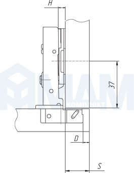 Harmony петля без амортизатора накладная 90 105 стандартная артикул 51ms050500cs