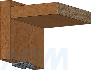 Установка мебельного подпятника под гвоздь (артикул ГВОЗДЬ), схема 2