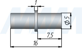 Размеры полкодержателя для деревянных полок (PK5,0X16)