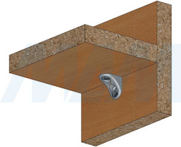 Установка полкодержателя для деревянных полок с фиксацией, с двумя отверстиями под саморез (артикул AL02 и AL22)