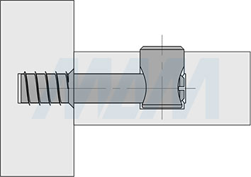 Установка конической стяжки диаметром 15 мм для плит толщиной от 25 мм (артикул BO65, TF08, GR32), схема 2