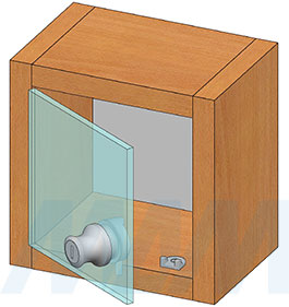 Установка выдвижного замка-ручки для 1-й стеклянной двери (артикул 420), схема 4