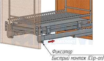 Установка двухуровневого посудосушителя ROUND с боковым нижним креплением, с плавным закрыванием (артикул EGTGMSL30PP), схема 4