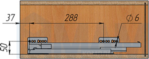 Установка одноуровневой корзины с боковым креплением с плавным закрыванием  (артикул CCTGMSL2...PFCSI), схема 2