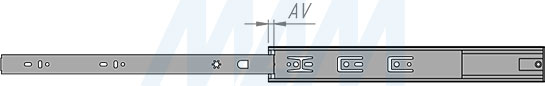 Установка шариковых направляющих VEKTOR BS45 STANDARD PUSH-TO-OPEN полного выдвижения с толкателем (артикул 1045-PT ST), схема 3